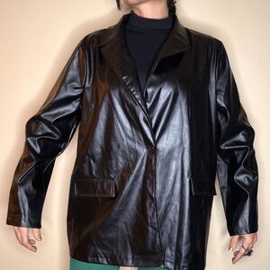 Women's Classic PU Black Leather Jacket